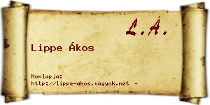 Lippe Ákos névjegykártya